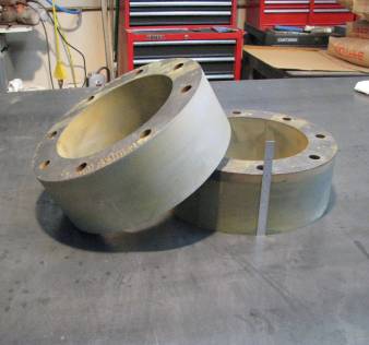 Custom 4" thick steel flanges